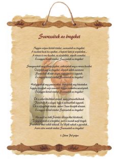 Szeressétek az öregeket - fali dekoráció
