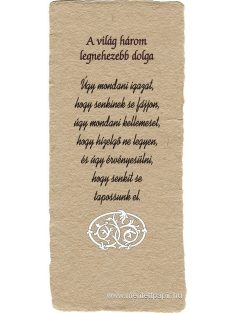 A világ három legnehezebb dolga - könyvjelző