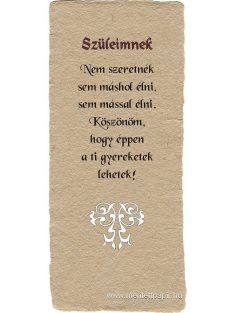 Szüleimnek - könyvjelző